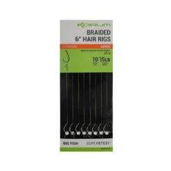 BAS DE LIGNE MONTÉ KORUM BIG FISH BRAIDED HAIR RIGS BARBLESS