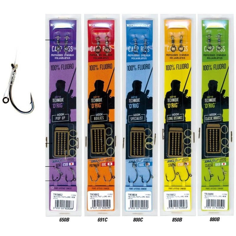 BAS DE LIGNE MONTE TECHNIPĂCHE TECHNICAL RIGS FLUOROCARBONE D-RIG - PAR 2