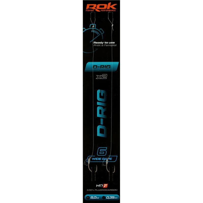 BAS DE LIGNE ROK FISHING D-RIG WIDE GAPE - PAR 2
