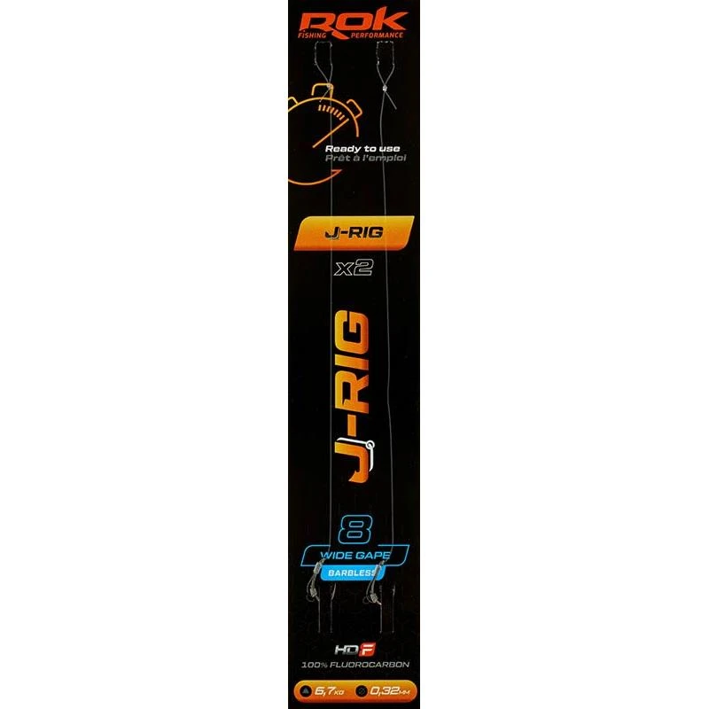 BAS DE LIGNE ROK FISHING J-RIG WIDE GAPE BARBLESS - PAR 2