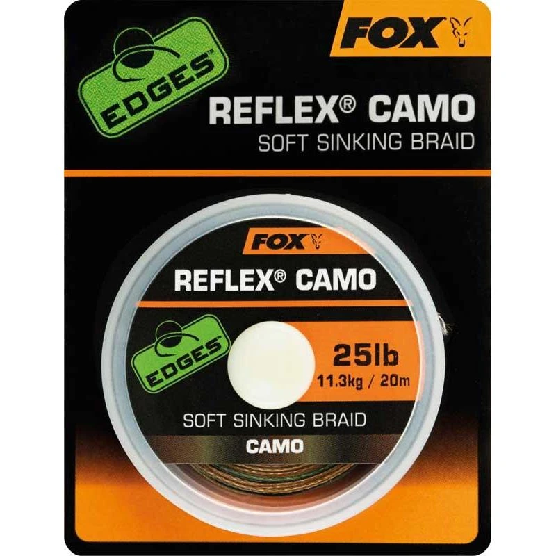 TRESSE A BAS DE LIGNE GAINEE FOX EDGES REFLEX CAMO SOFT SINKING BRAID - 20M